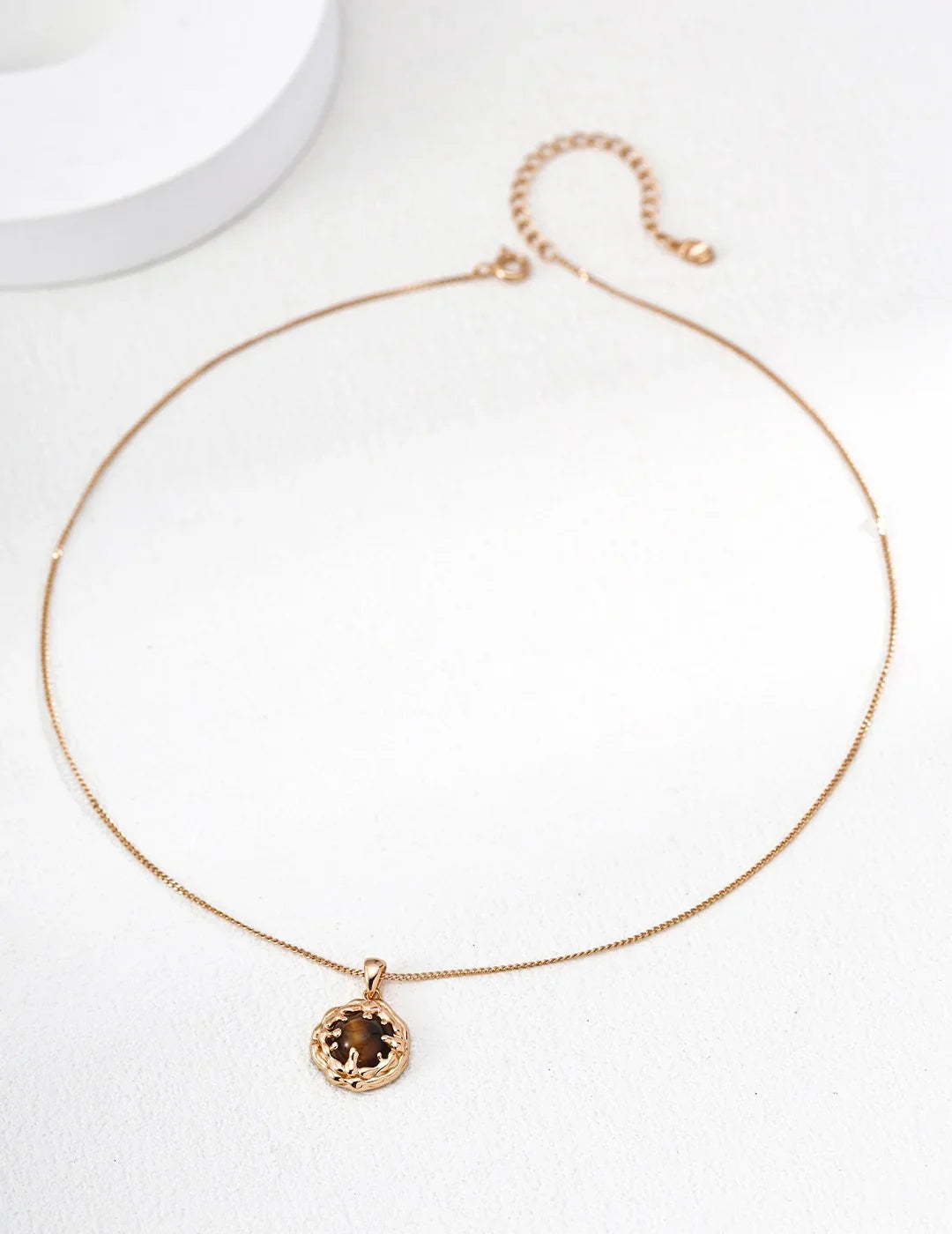 Vintage S925 Sterling Silver Turquoise/Tiger's Eye Pendant Necklace