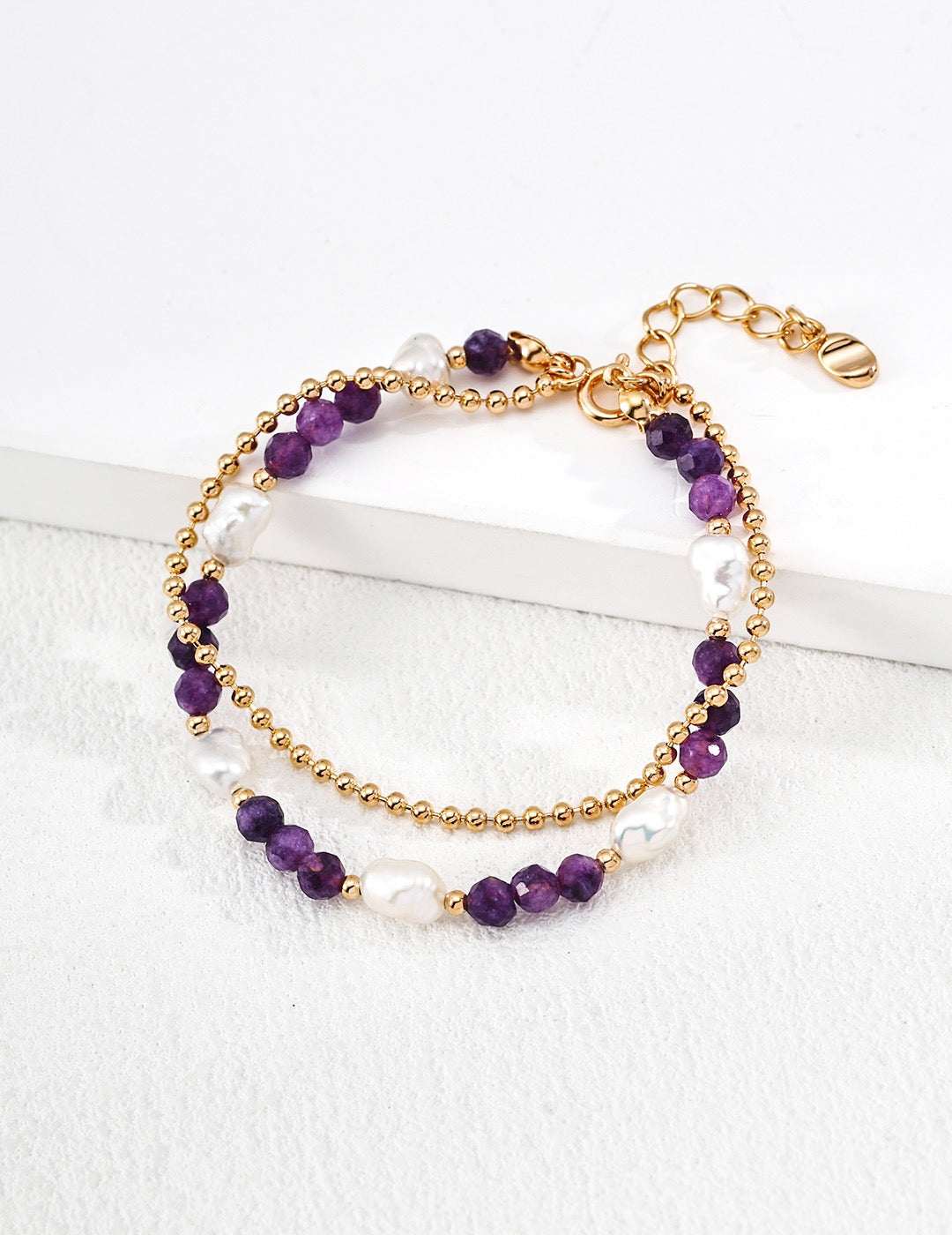 Natural Pearl Purple Crystal Bracelet