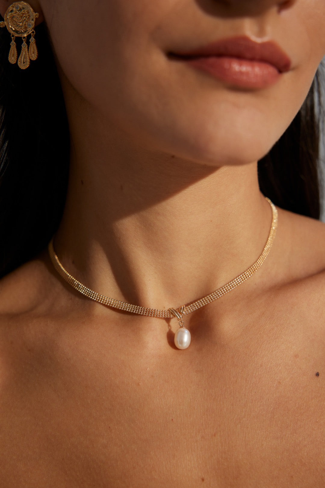 S925 Silver Natural Pearl Necklace | Vintage Gold Adjustable Pendant Necklace
