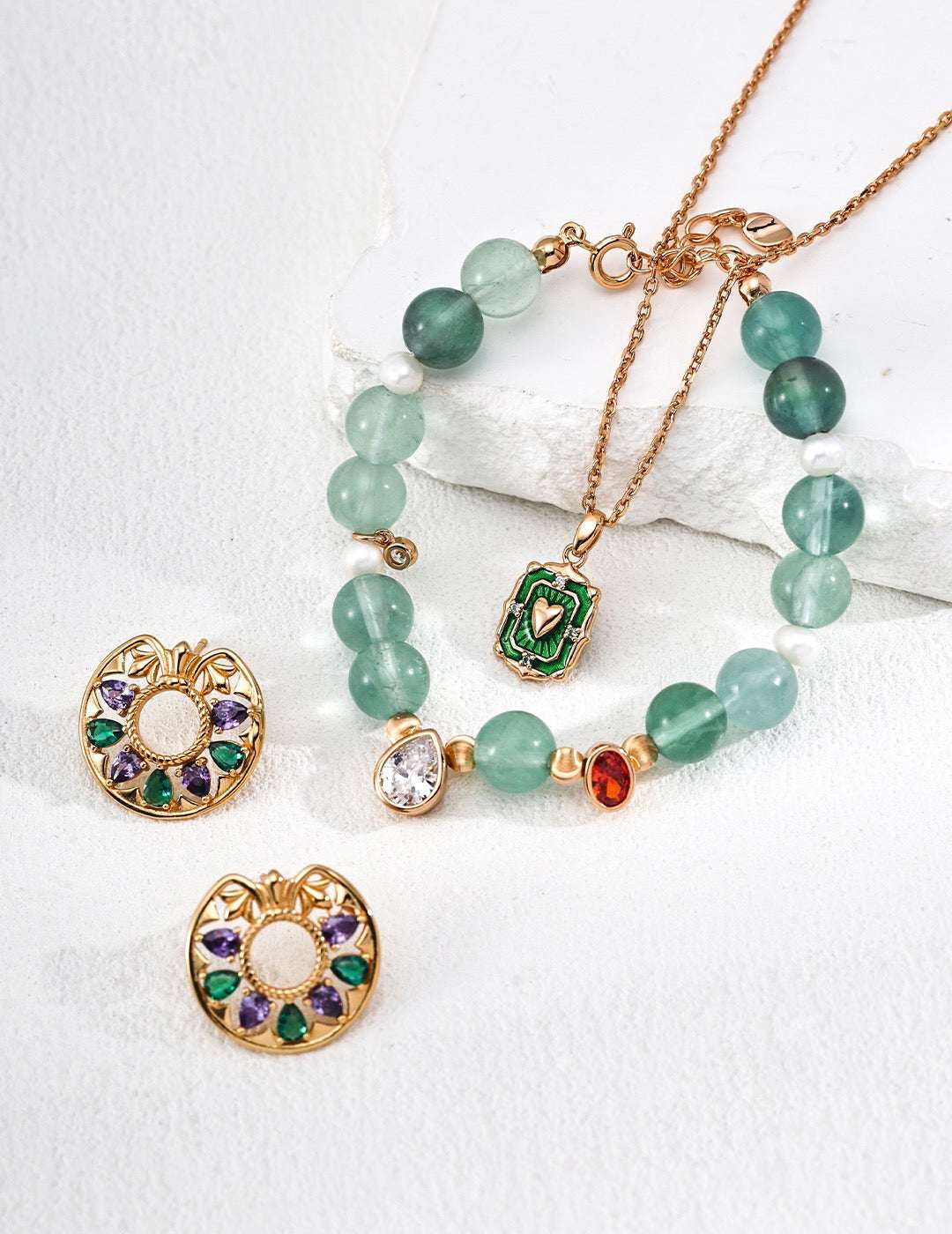 Colorful Enamel Heart Necklace