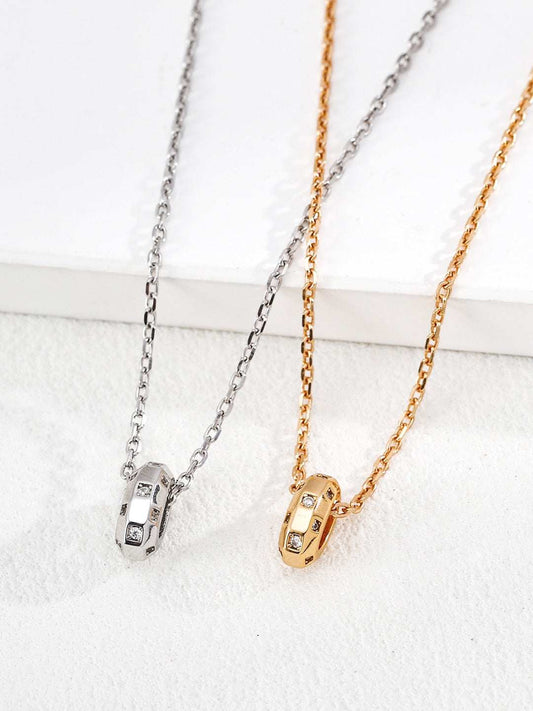 Minimalist Geometric Zircon Pendant
