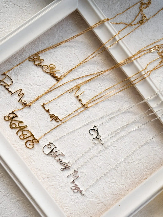 925 Sterling Silver Plated 18K Gold Custom Letter Necklace