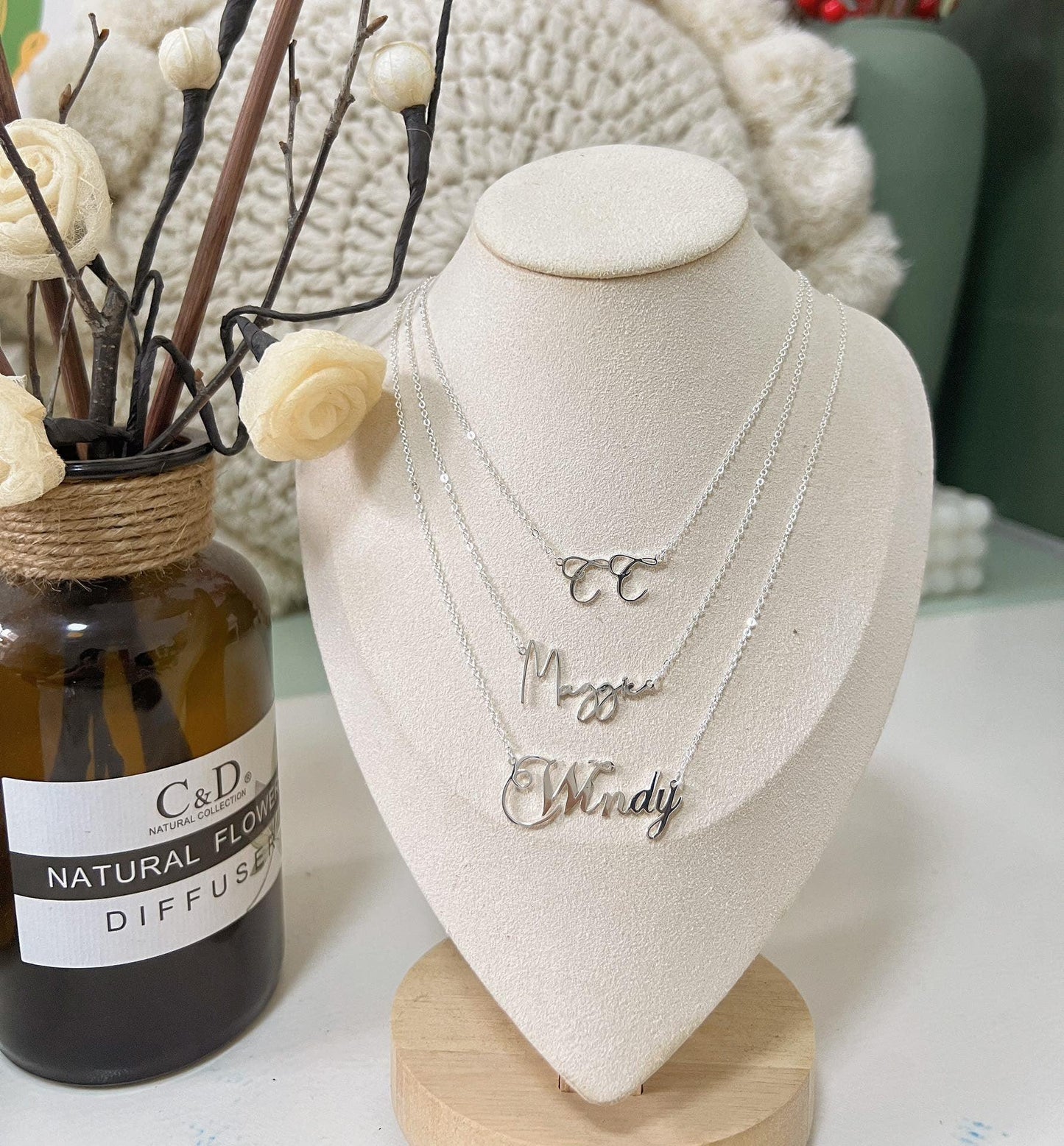 Personalisierte Buchstabenkette aus 925er Sterlingsilber, 18 Karat vergoldet