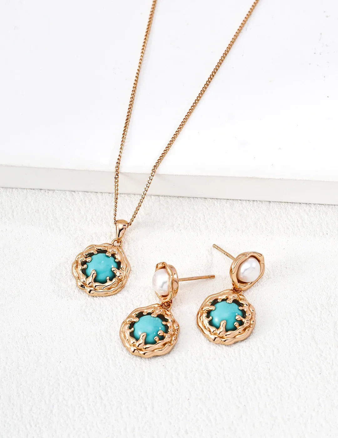 Vintage S925 Sterling Silver Turquoise/Tiger's Eye Pendant Necklace