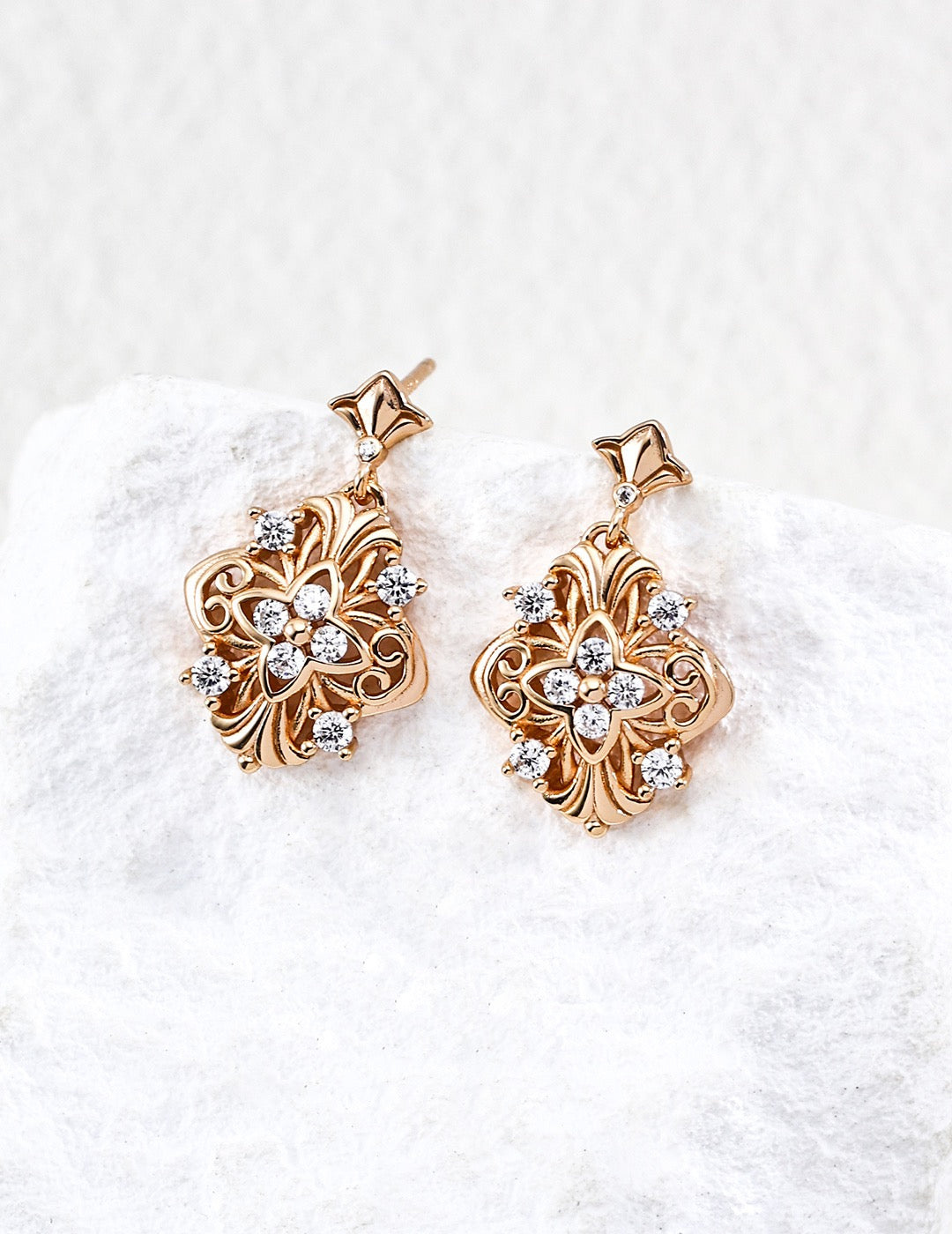 S925 Silver Willow Leaf CZ Earrings | "Wealth & Prosperity" Lucky Earrings