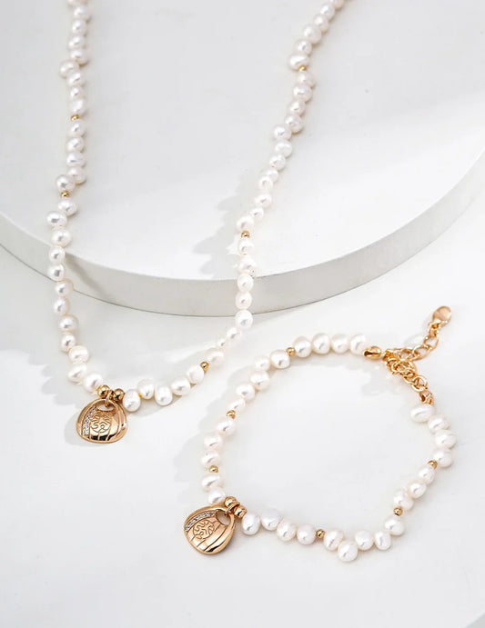 S925 silver natural pearl fortune bracelet