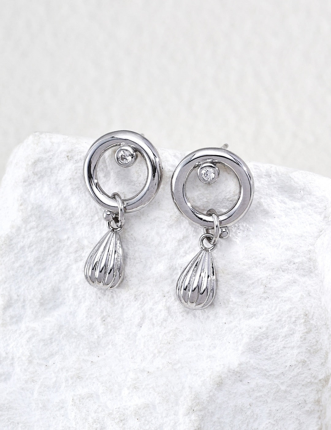 S925 Silver Retro Gold Melody Series CZ Stud Earrings