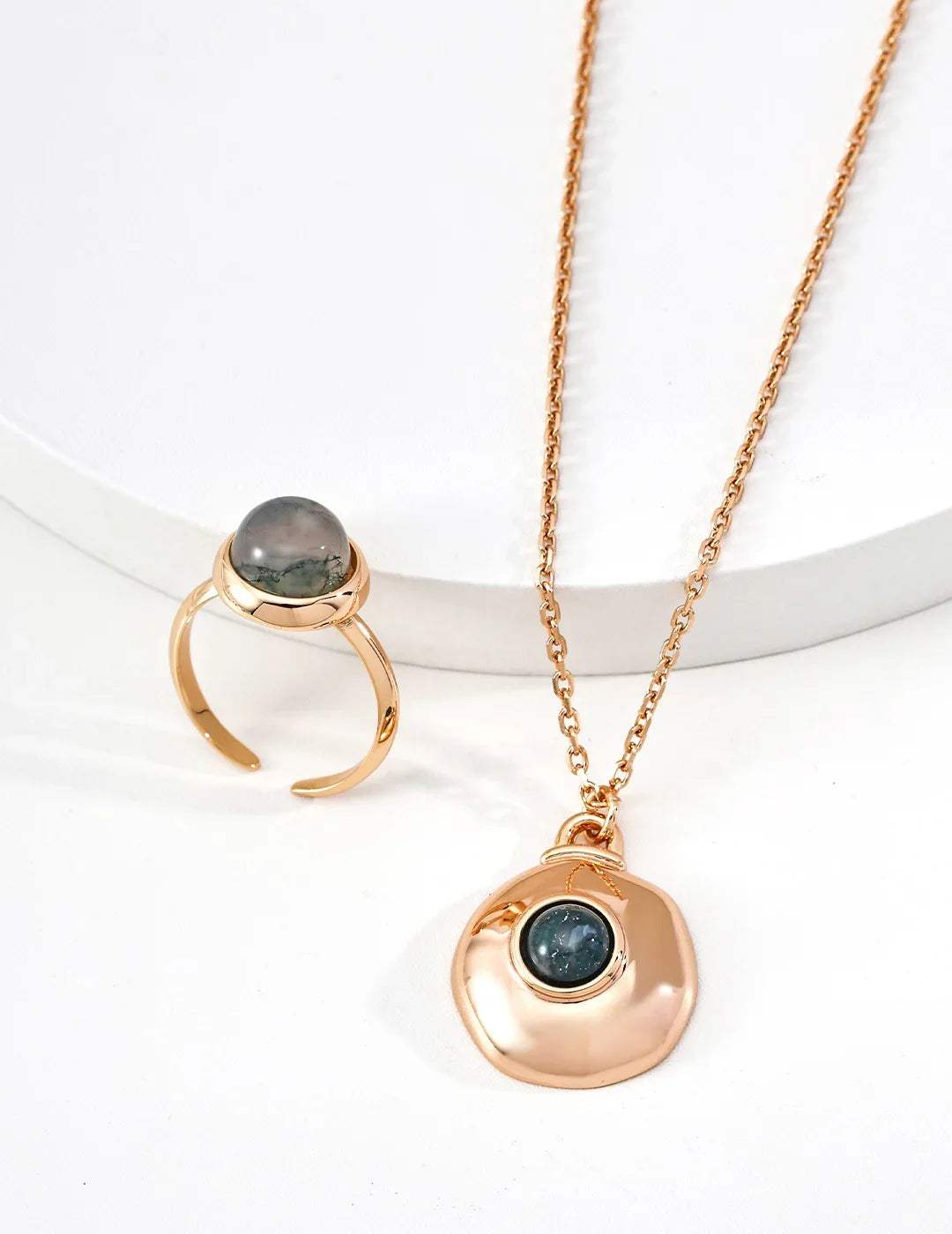S925 silver aquatic grass agate necklace