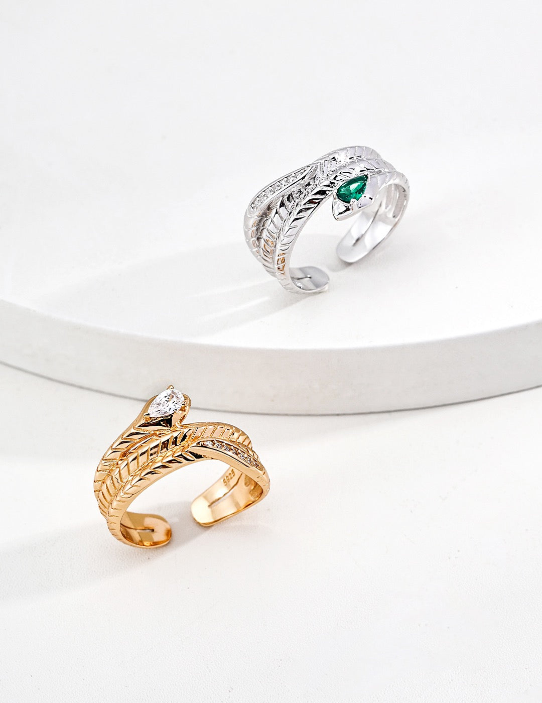 S925 silver snake serpentine design silver ring