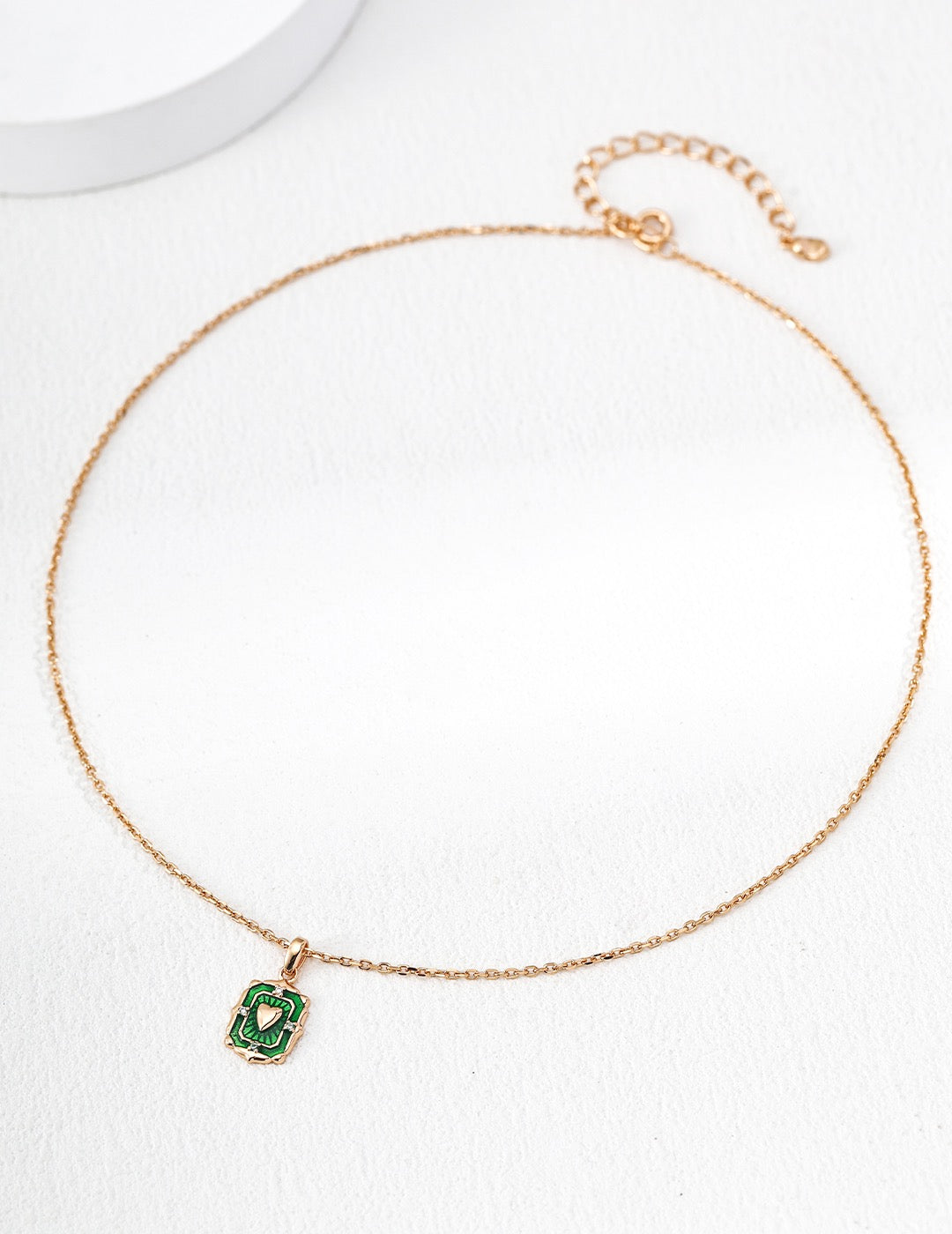 Colorful Enamel Heart Necklace - S925 Silver Zircon Accent Adjustable Chain