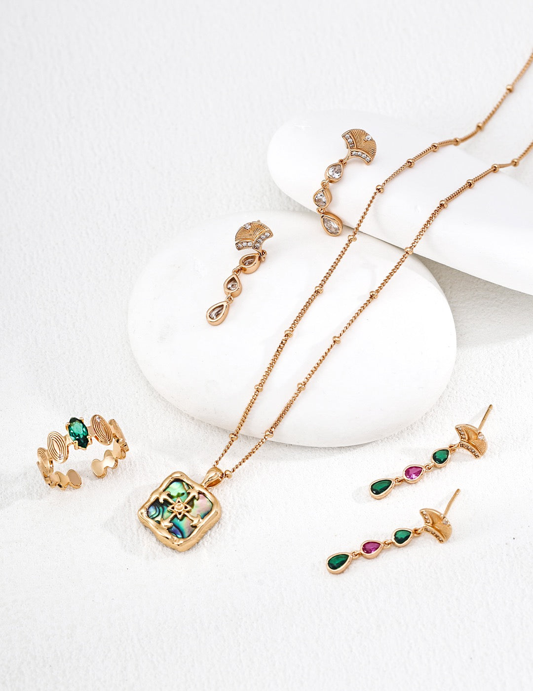 S925 Silver Zircon Earrings - Retro Gold 3cm Drop Earrings