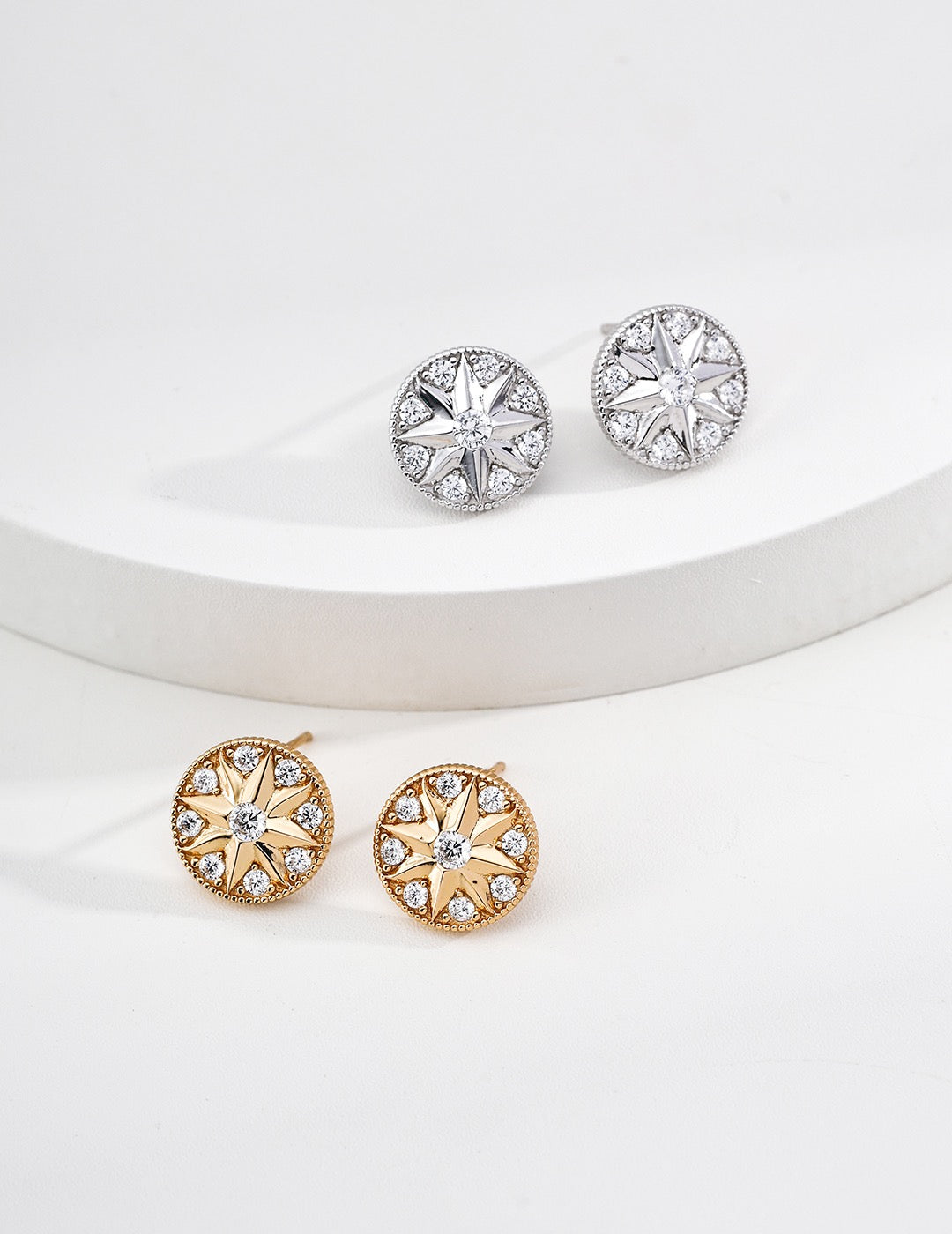 S925 Silver Vintage Design CZ Necklace | Retro Gold & White Gold Pendant