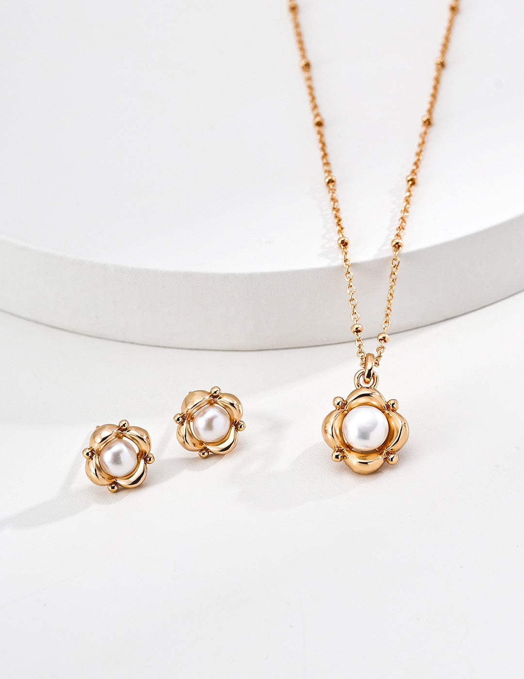 Vintage Pearl Pendant Necklace S925 Silver - Retro Gold & Rhodium Finish Adjustable Chain