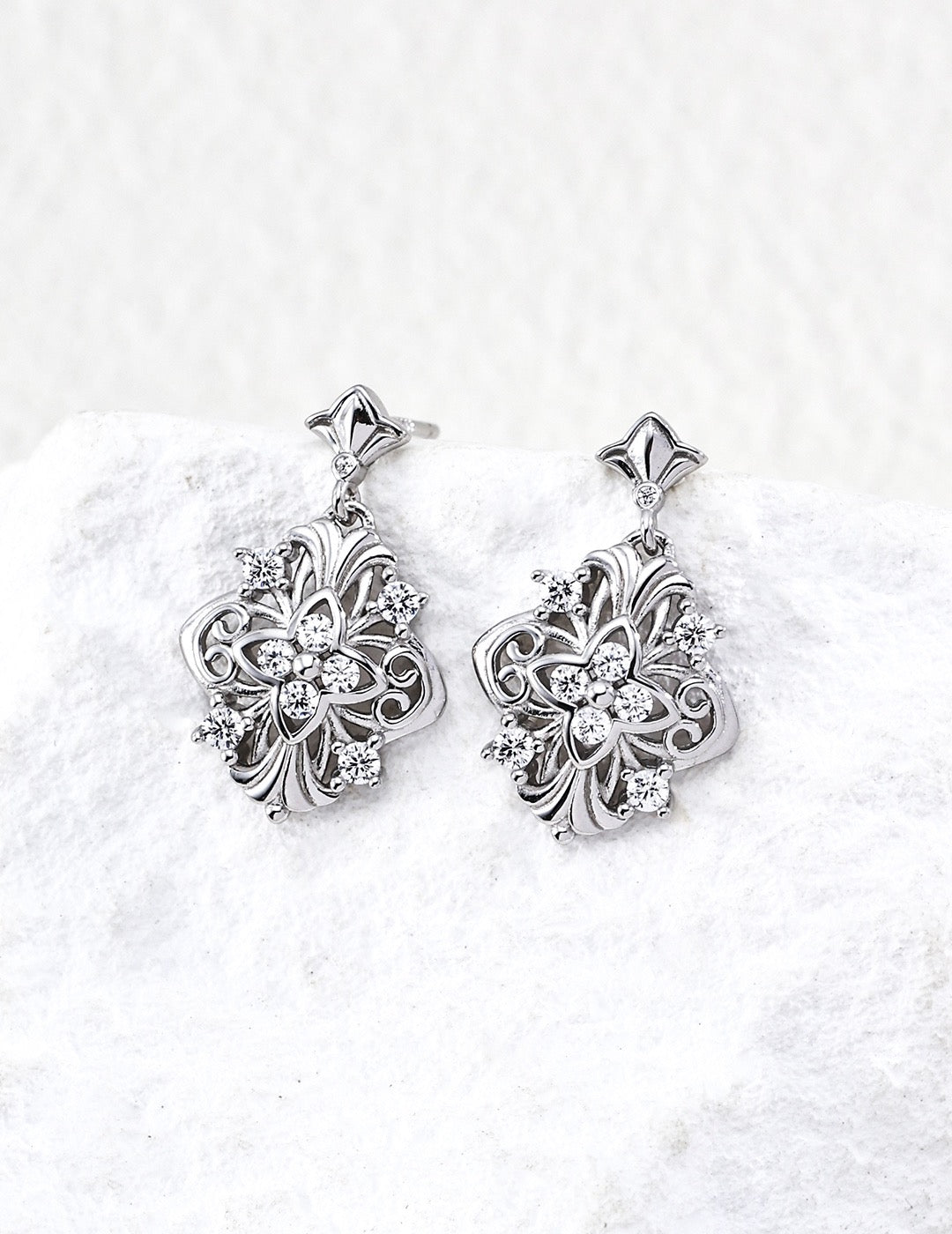 S925 Silver Willow Leaf CZ Earrings | "Wealth & Prosperity" Lucky Earrings