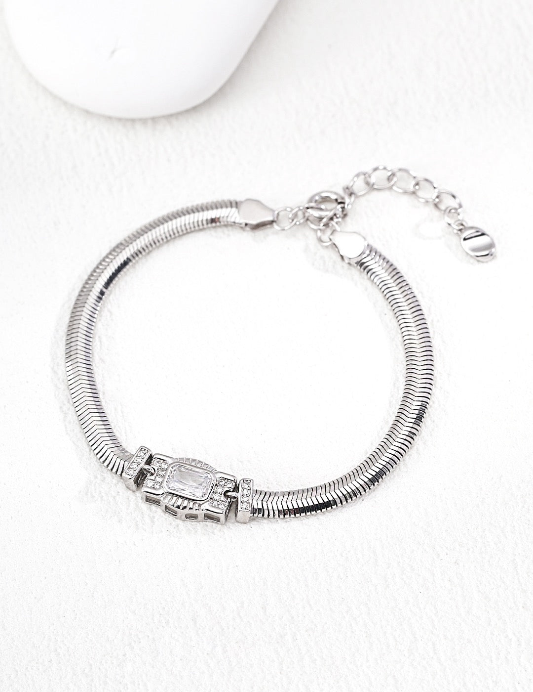 Designer-Zirkonarmband – Hochwertige Schmuckverarbeitung aus 925er Silber, 16 cm + 3 cm Verlängerung