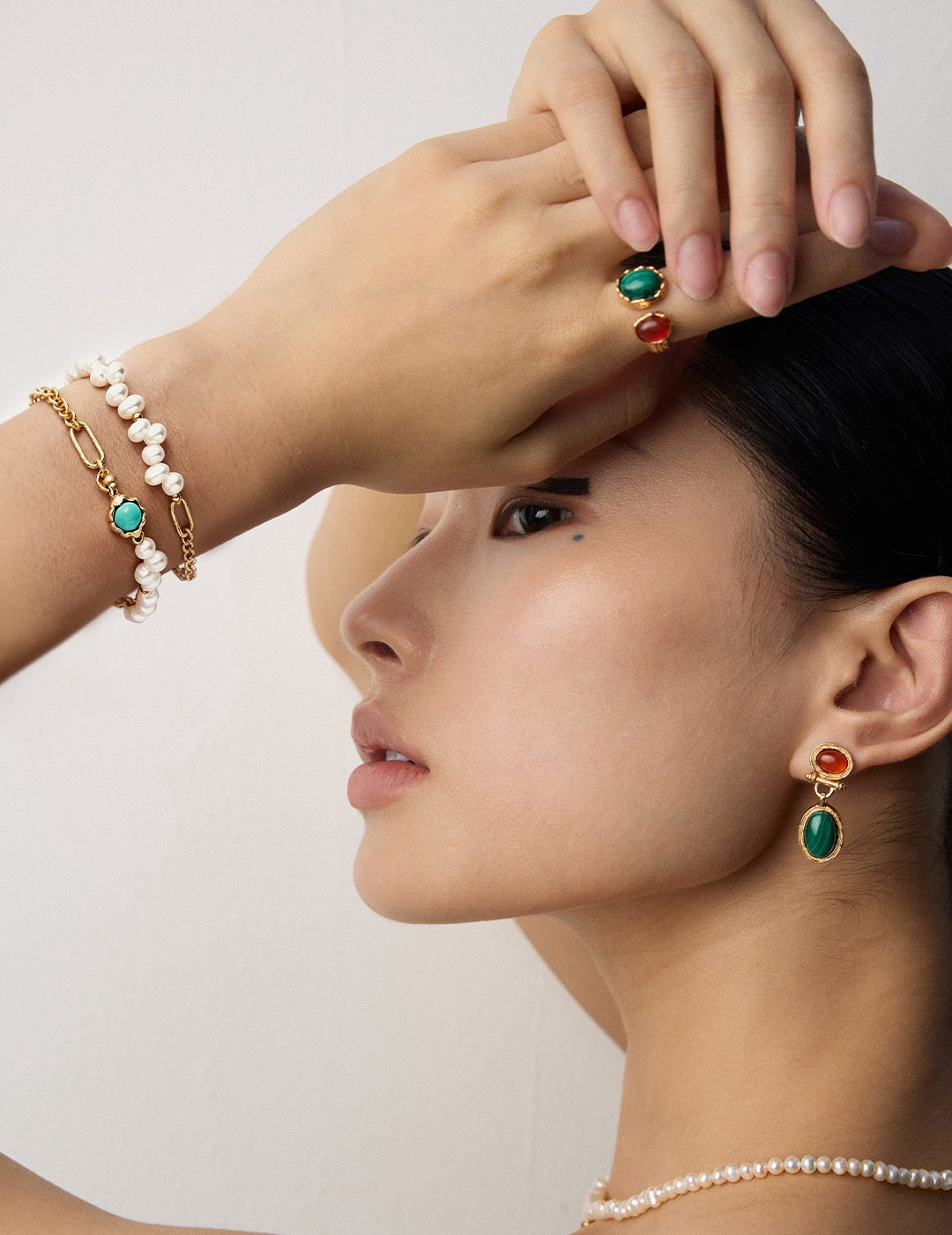 S925 Silver Pearl Turquoise Bracelet