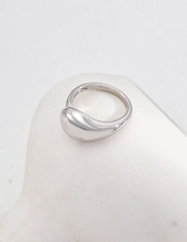 S925 Silver Minimalist Matte & Polished Ring | Vintage Gold & White Gold Open Band